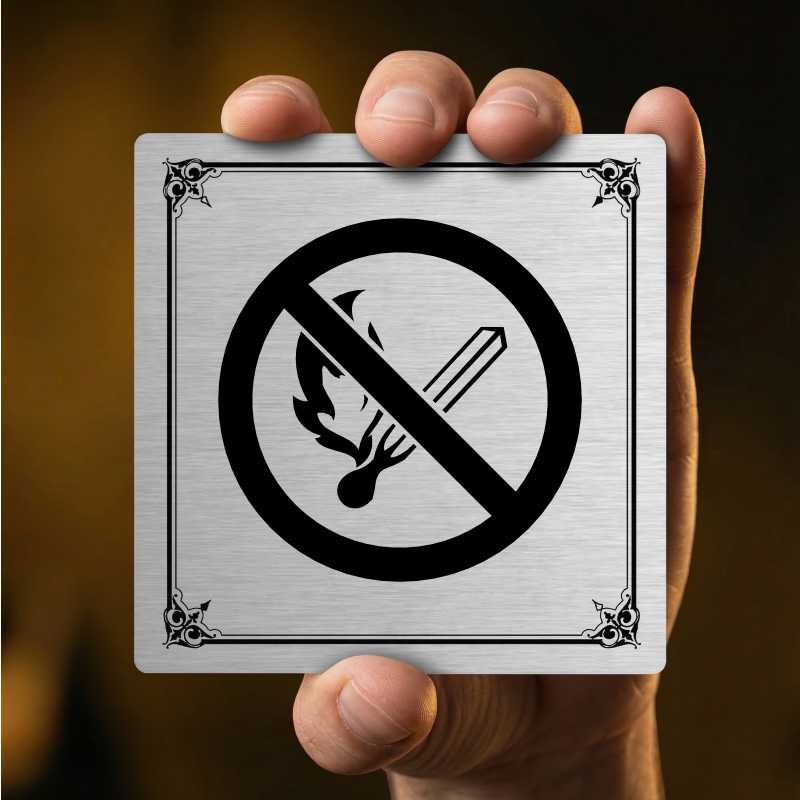 Zákaz rozdělávání ohně, 100x100mm, stříbrná, Nebraska